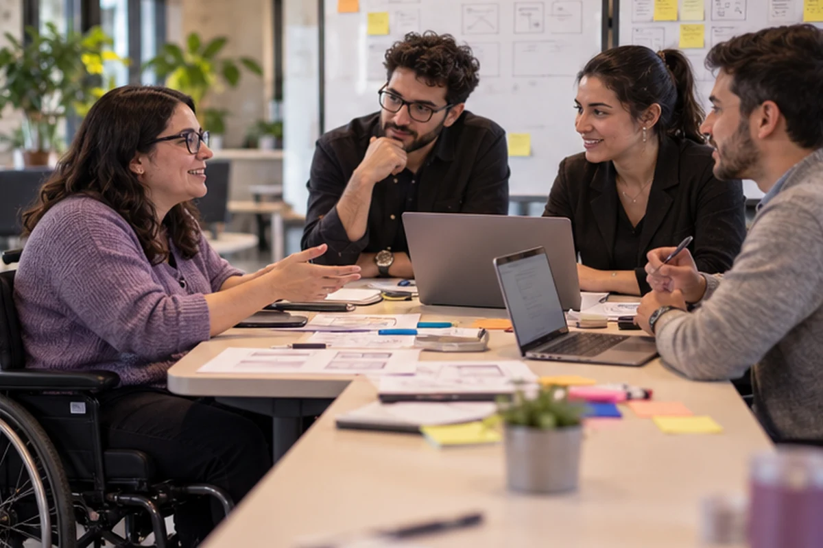 Escena de profesionales en contexto de consultoría y outsourcing de accesibilidad digital